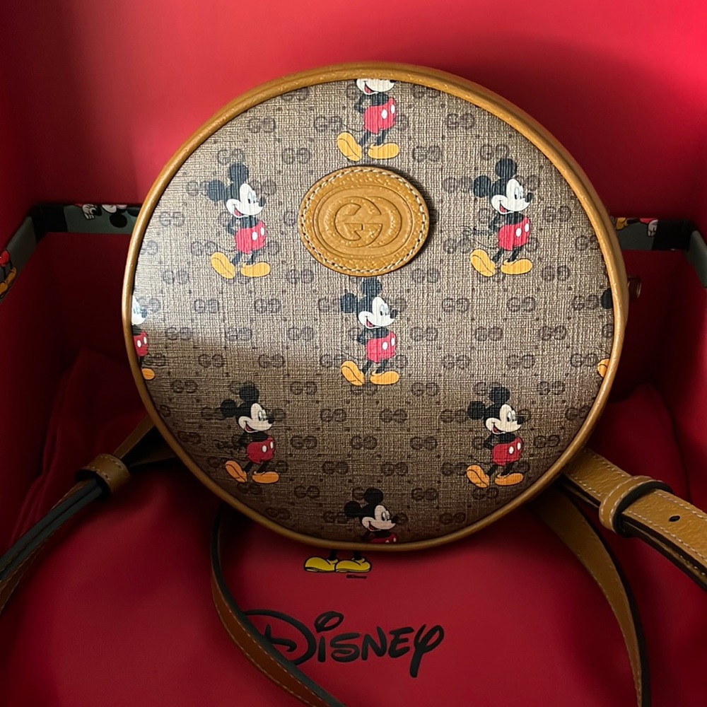 New Gucci x Disney Mickey Mouse GG small round backpack